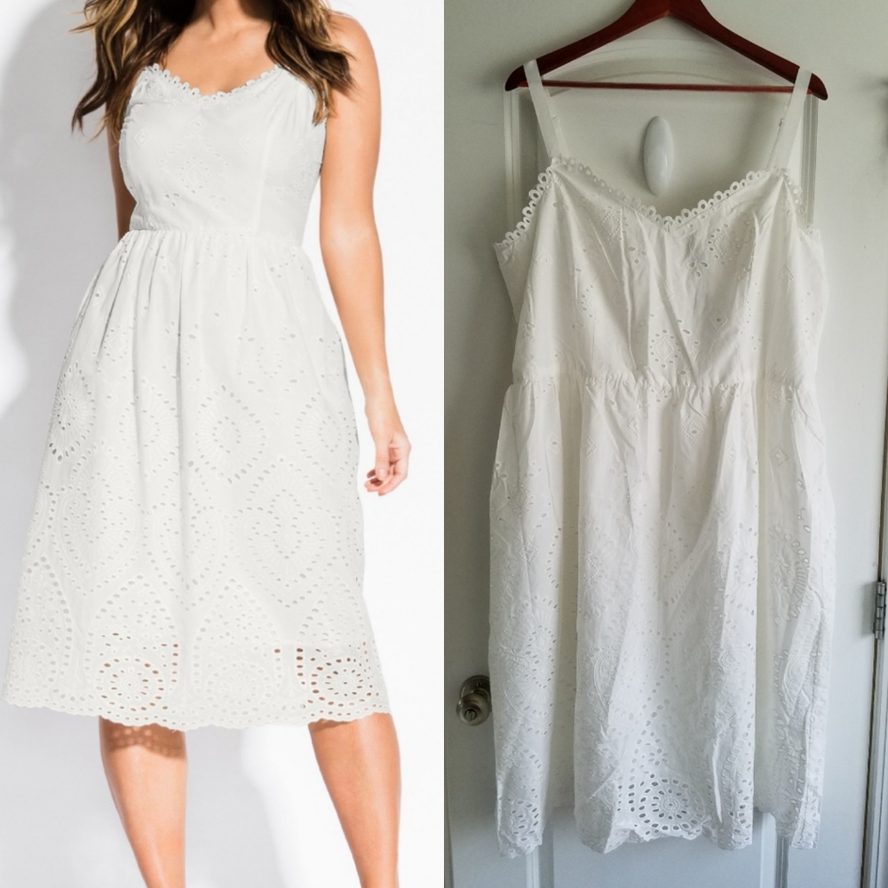 NWT City Chic White Eyelet Dress